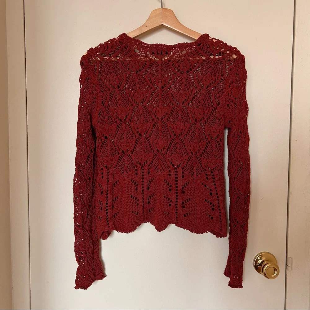 Zara Open Knit Long Sleeve Sweater